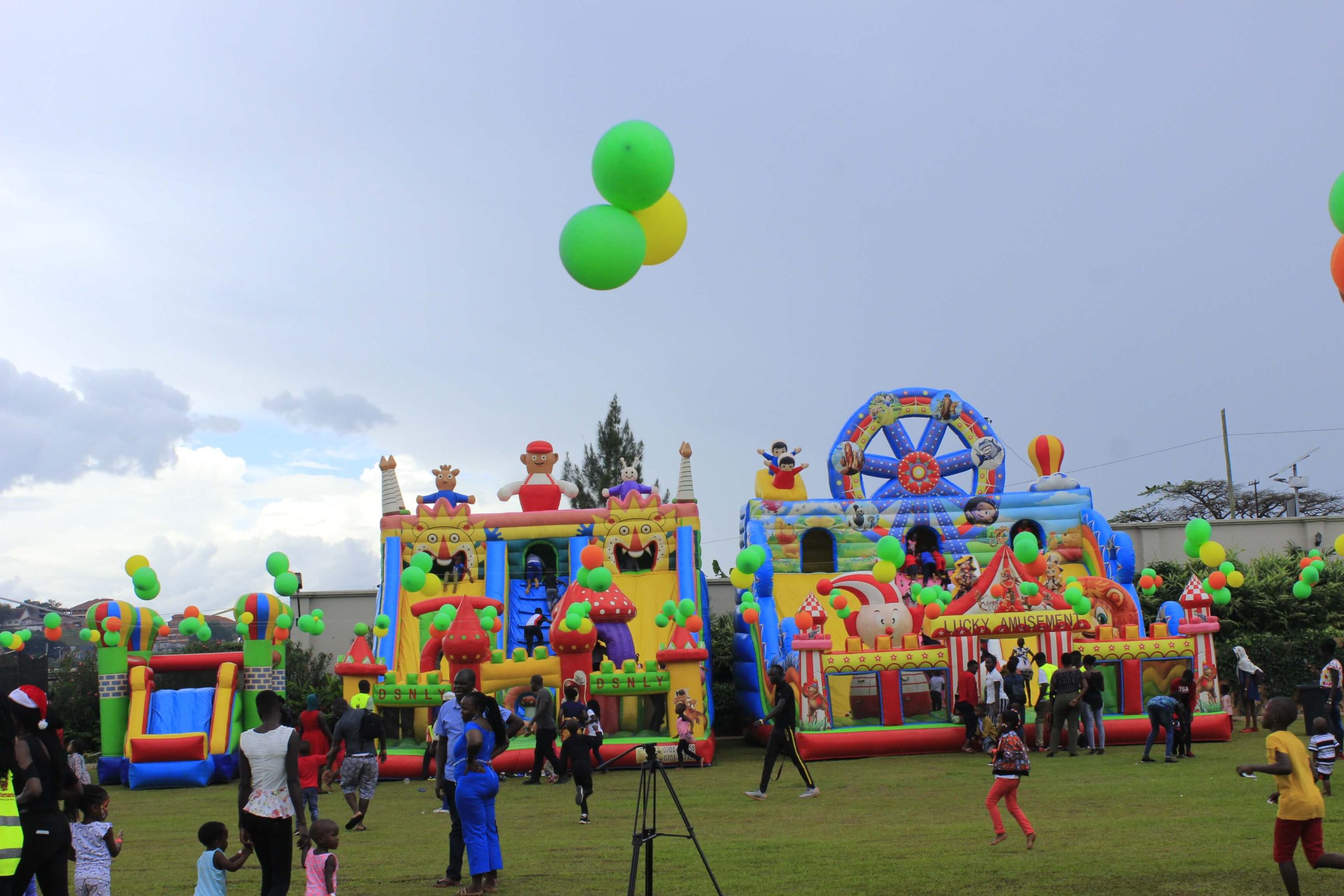 Employees and families enjoying a corporate family fun day in Uganda